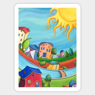 Sunny houses Sticker